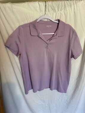 Lands' End Lavender Short Sleeve Polo Tee